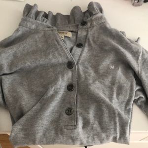 Burberry Tops - Burberry Grey Polo with ruffle collar Burberry Tops - Burberry Grey Polo with ruffle collar